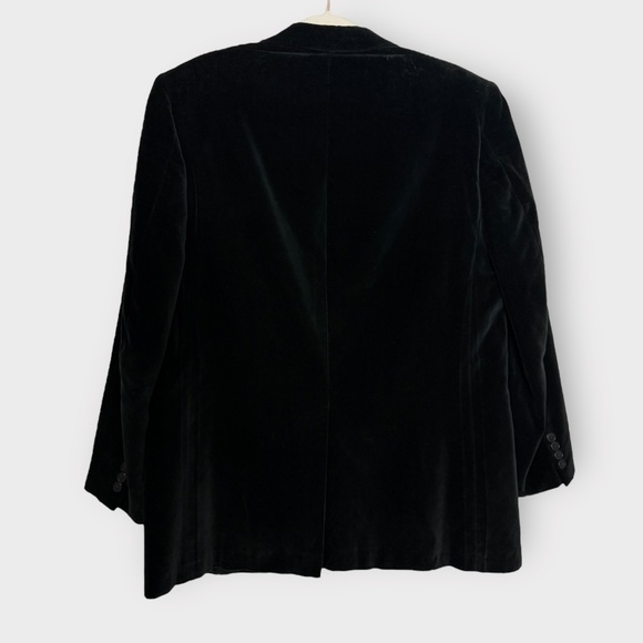 Vintage 1990s Gieves & Hawkes Black Cotton Velvet Suit Jacket / Blazer - Picture 4 of 6